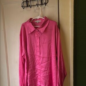 Vibrant Pink Button-Up Shirt
